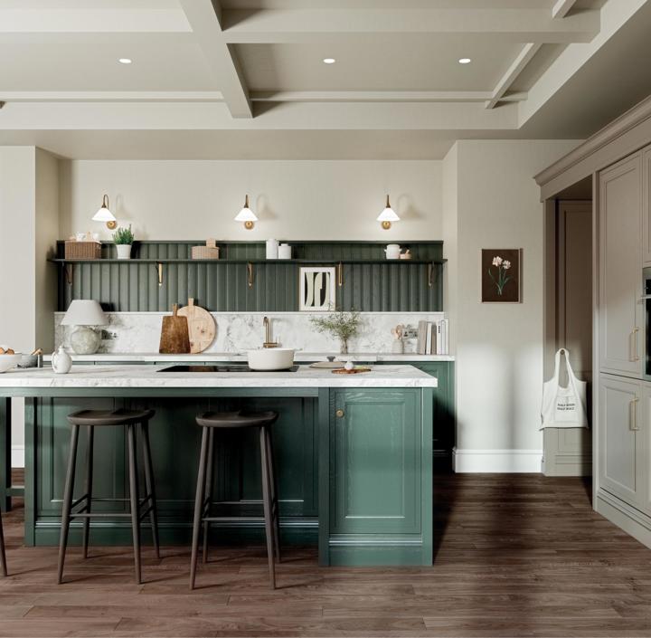 Mornington Beaded Vale Copse Green And Fawn 02